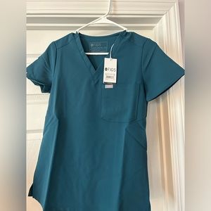 Figs Catarina One Pocket Scrub Top XXS - Caribbean Blue